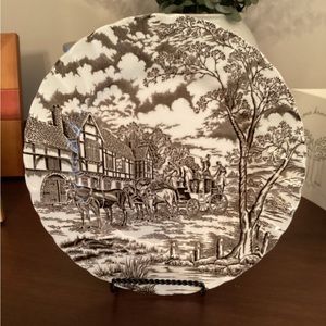 Royal Mail plate in black/white. Fine Staffordshire Ironstone. Made in England.